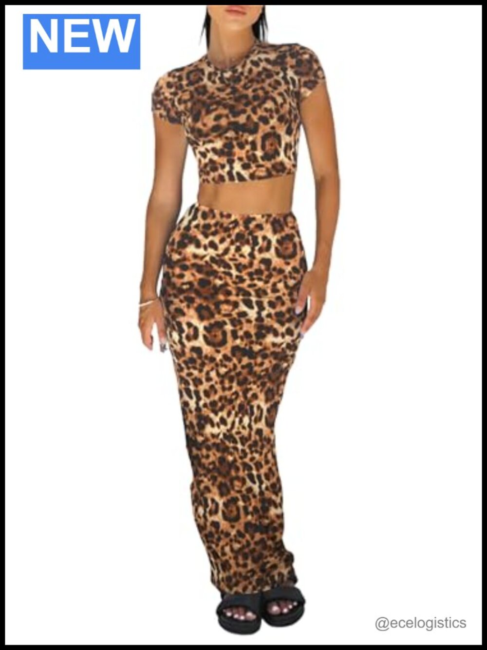 Women 2 Piece Bodycon Maxi Skirt Set Crop Top Summer Outfits